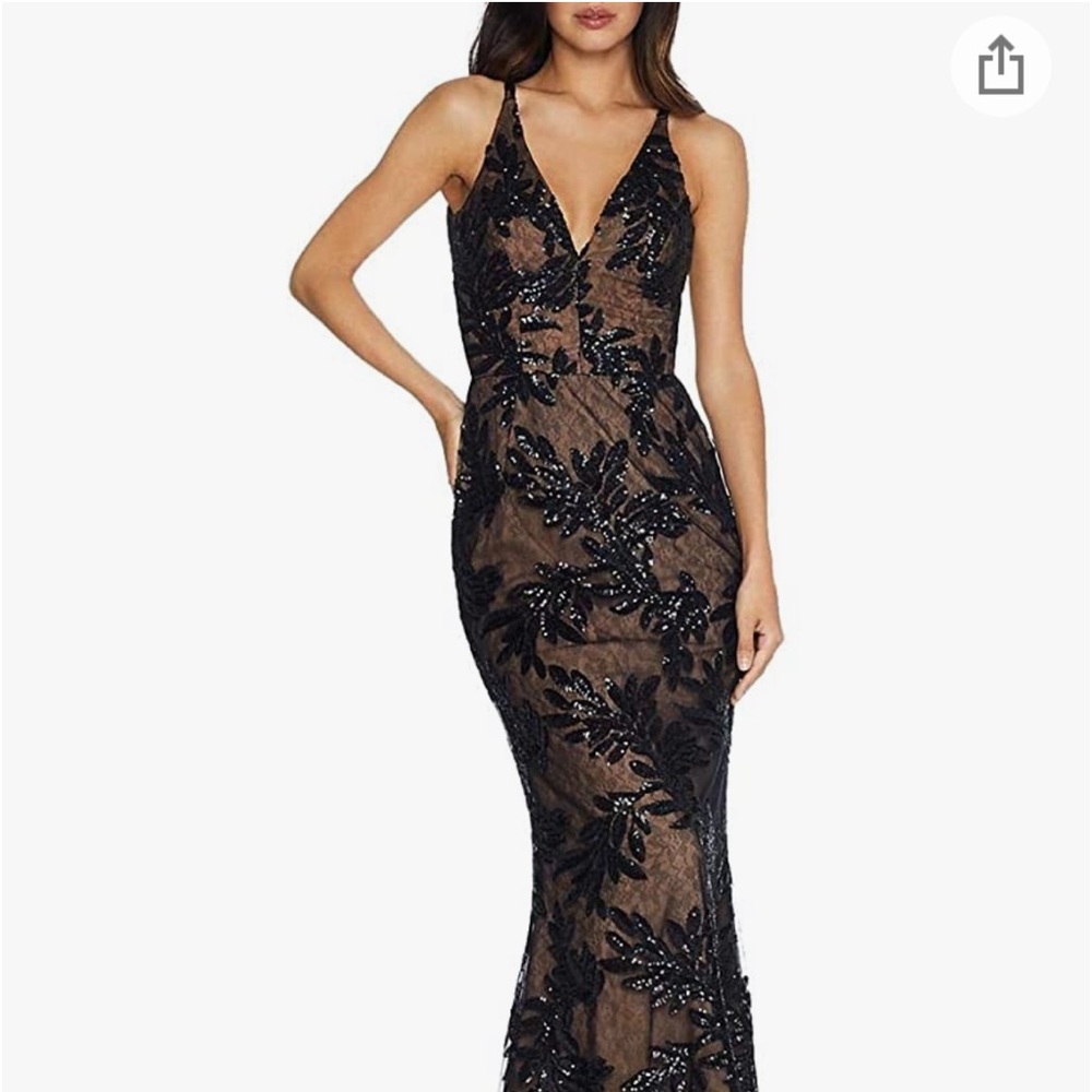 Size Small Dress the Population, black with nude lining